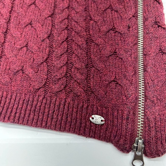 American Eagle Women’s Maroon Cable Knit Sweater M Y2K PREPPY CASUAL - Picture 10 of 14